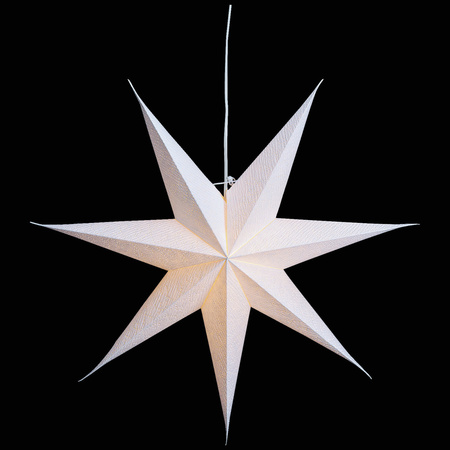 White paper christmas stars decorations 60 cm with lighting cable
