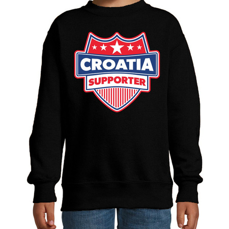 Kroatie  / Croatia schild supporter sweater zwart voor k