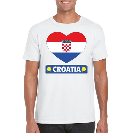 Croatia heart flag t-shirt white men