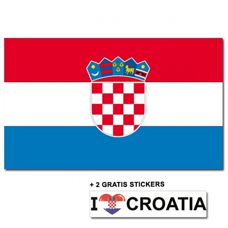 Landenvlag Kroatie + 2 gratis stickers