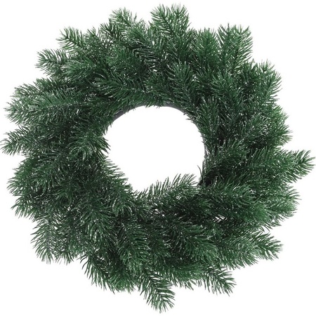 Christmas pine wreath 35 cm including warm white christmas lights