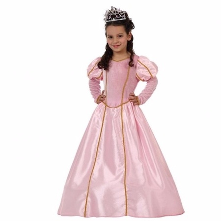 Long pink princess dress for girls