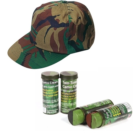 Army accessories cap and make-up 