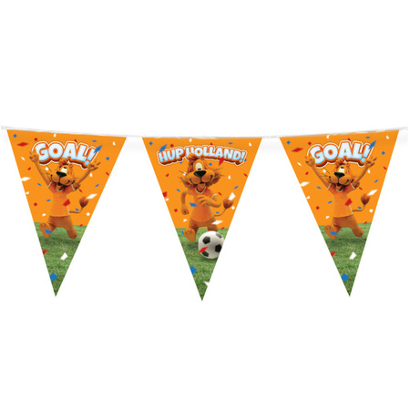 Lion football decoration pack - 2x bunting 10m - facade flag - orange