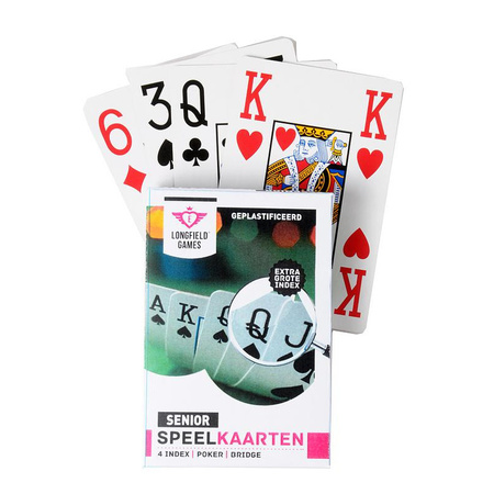 1x Senior playing cards plastic poker/bridge