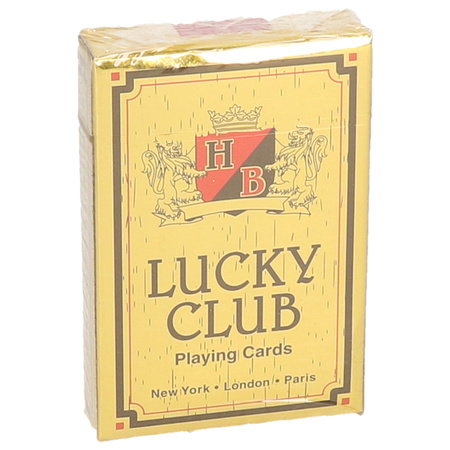 Lucky club playing cards red 9 x 6 cm