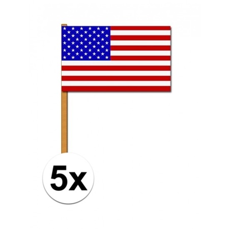 5 zwaaivlaggetjes Amerika