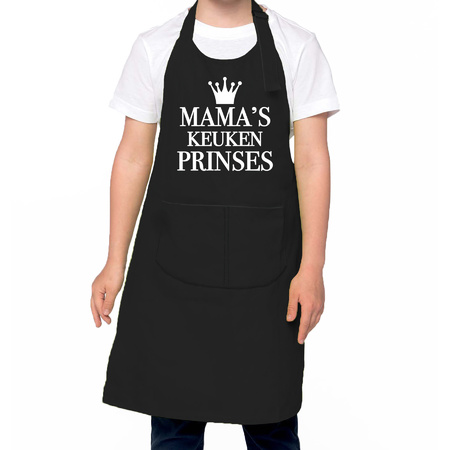 Mamas keukenprinses kitchen apron black for children / kids