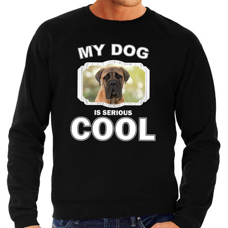 Mastiff honden sweater / trui my dog is serious cool zwart voor heren