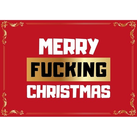 Merry Fucking Christmas kerstkaart/ansichtkaart/wenskaart 