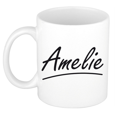 Name mug Amelie with elegant letters 300 ml