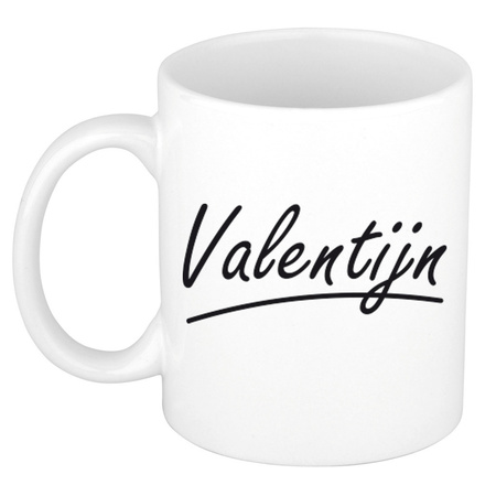 Name mug Valentijn with elegant letters 300 ml