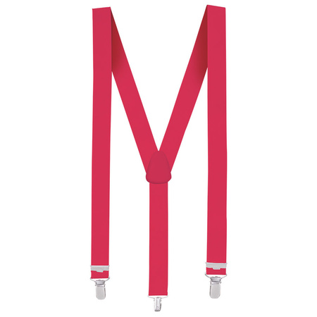 Neon pink suspenders for adults