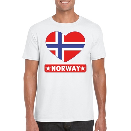 Norway heart flag t-shirt white men