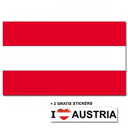 Landenvlag Oostenrijk + 2 gratis stickers