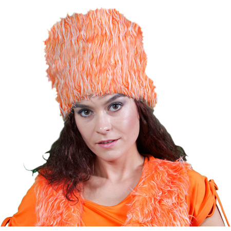 Orange fake-fur hat