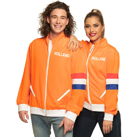 Oranje/holland fan artikelen kleding trainingsjasje maat X-large