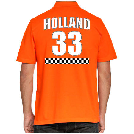 Oranje race poloshirt met nummer 33 - Holland / Nederland fan shirt voor heren