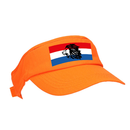 Orange supporter fishing hat with dutch flag and lion print