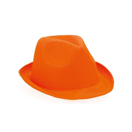 Orange trilby hat for adults