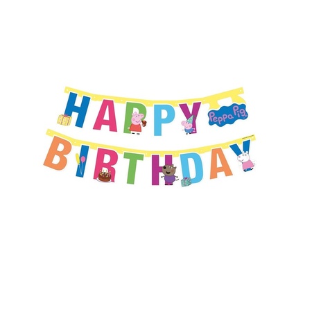 Peppa Pig feest wenslijn/letterslinger Happy Birthday 140 cm 