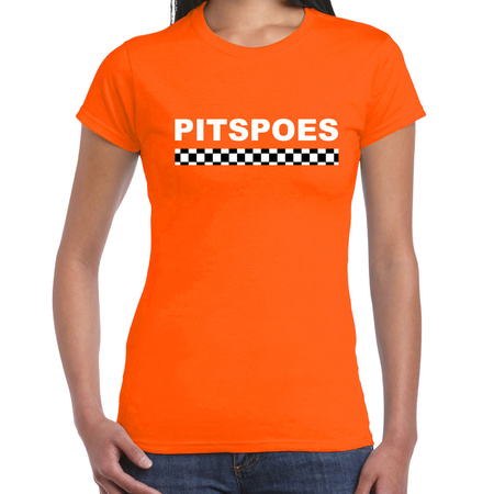 Pitspoes finish flag t-shirt orange for women