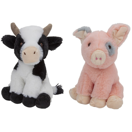 Plush soft toy farm animals Cow and Pig 23 cm