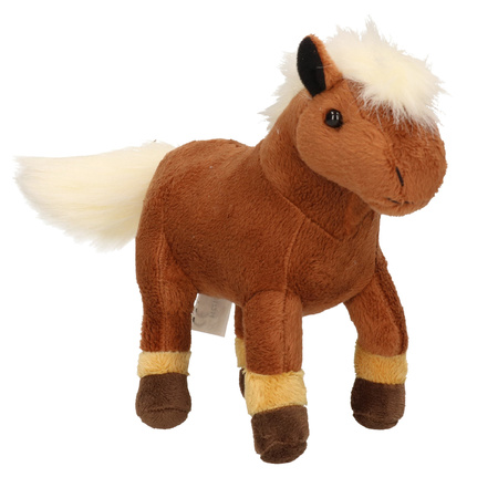 Set of 2x soft toy animals horses 25 cm