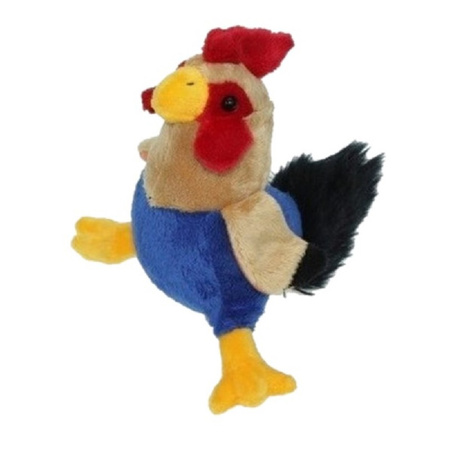 Soft toy chicken/rooster 20 cm with 8x mini chicklets 3 cm