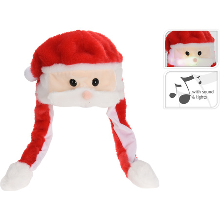 Plush Santa Claus hats with music/sound 60 cm