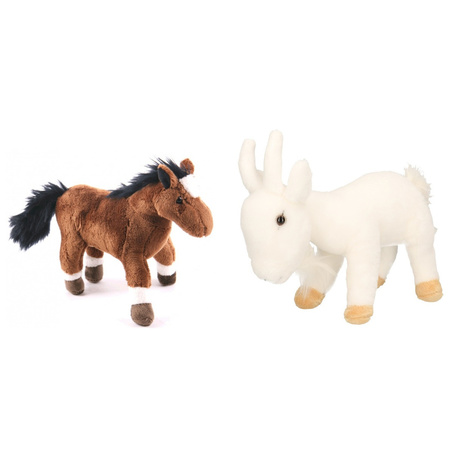 Soft toy farm animals set Goat and Horse 20 cm