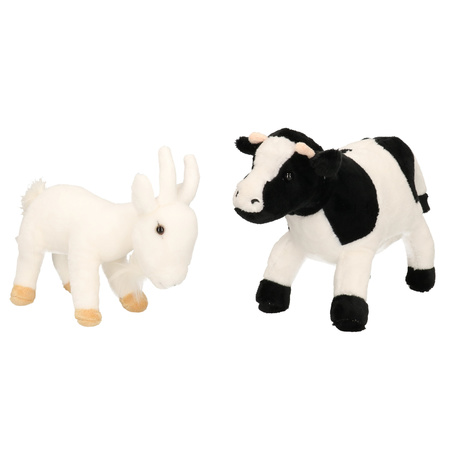 Soft toy farm animals set Cow and Goat 22 cm