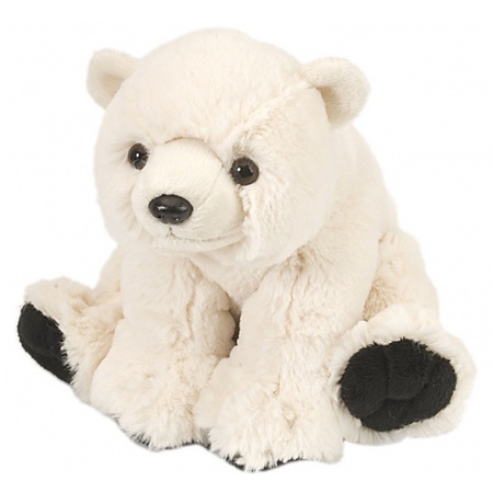 Pluche dieren knuffel ijsbeer 20 cm met Happy Birthday wenskaart
