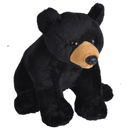 Soft toy animals Black bear 20 cm with real sound