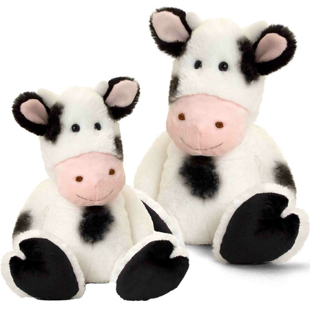 Pluche knuffels koeien familie 18 en 25 cm