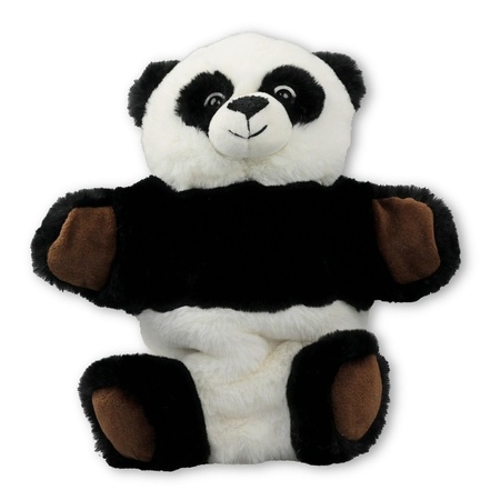 Burgerschap terwijl Feest Pandas speelgoed artikelen panda handpop knuffelbeest zwart/wit 22 cm  bestellen | Handpoppen winkel