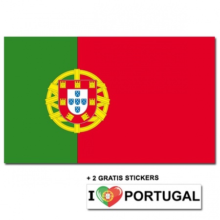Landenvlag Portugal + 2 gratis stickers