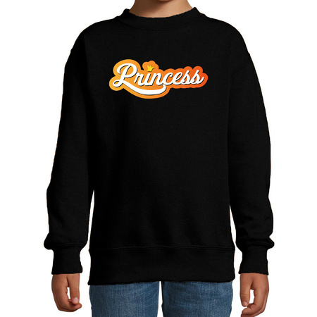 Kingsday sweater Princess with crown black for kids
