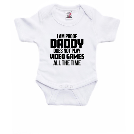 Proof daddy does not only play games romper white baby boy/girl