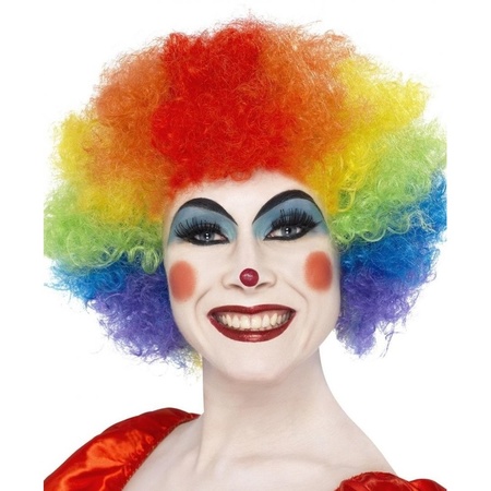 Rainbow clown wig for adults
