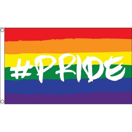 Rainbow LGBT flag 90 x 150 cm hashtag pride