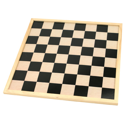Schaakbord/dambord van hout 40 x 40 cm met schaakstukken in opbergkistje