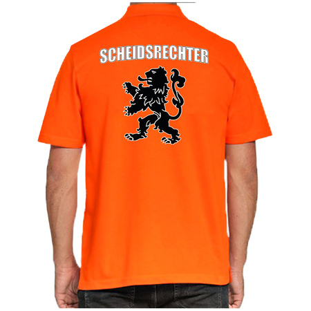 Scheidsrechter Holland supporter polo shirt orange with lion EK / WK for men