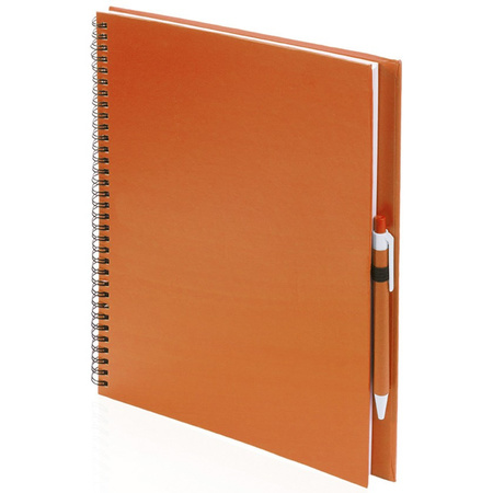 Schetsboek/tekenboek oranje met 50 viltstiften