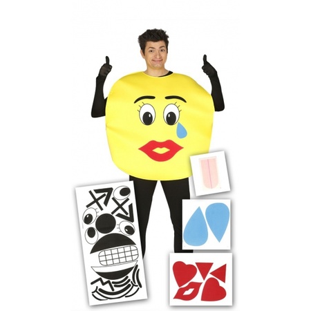 Smiley costume with stickers for adults