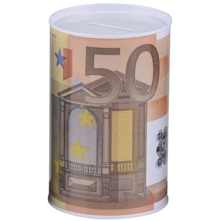 Tin throwing 50 euro money bill can 11 cm play set 9 pcs toy