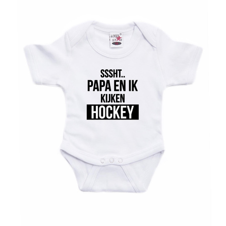 Sssht kijken hockey verkleed/cadeau baby rompertje wit jongens/meisjes EK / WK supporter
