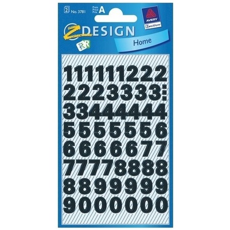 Stickers digits black 9 mm 488 pieces