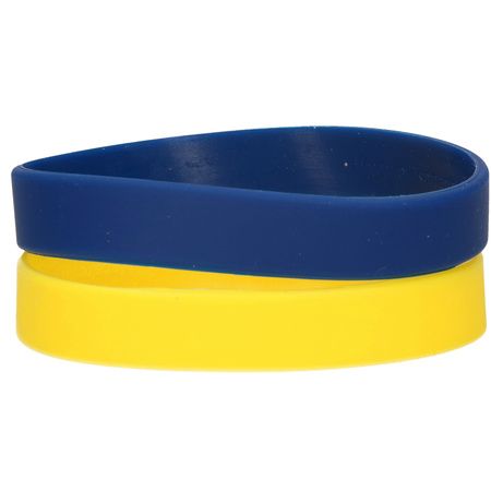 Supporters Oekraine set van 8x polsbandjes blauw en geel