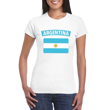 Argentina flag t-shirt white women